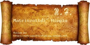 Matriszottó Hippia névjegykártya